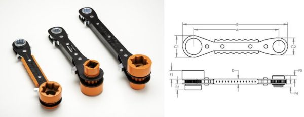 100 Triple Dual End Distribution Lineman's Wrench – Lowell Corporation