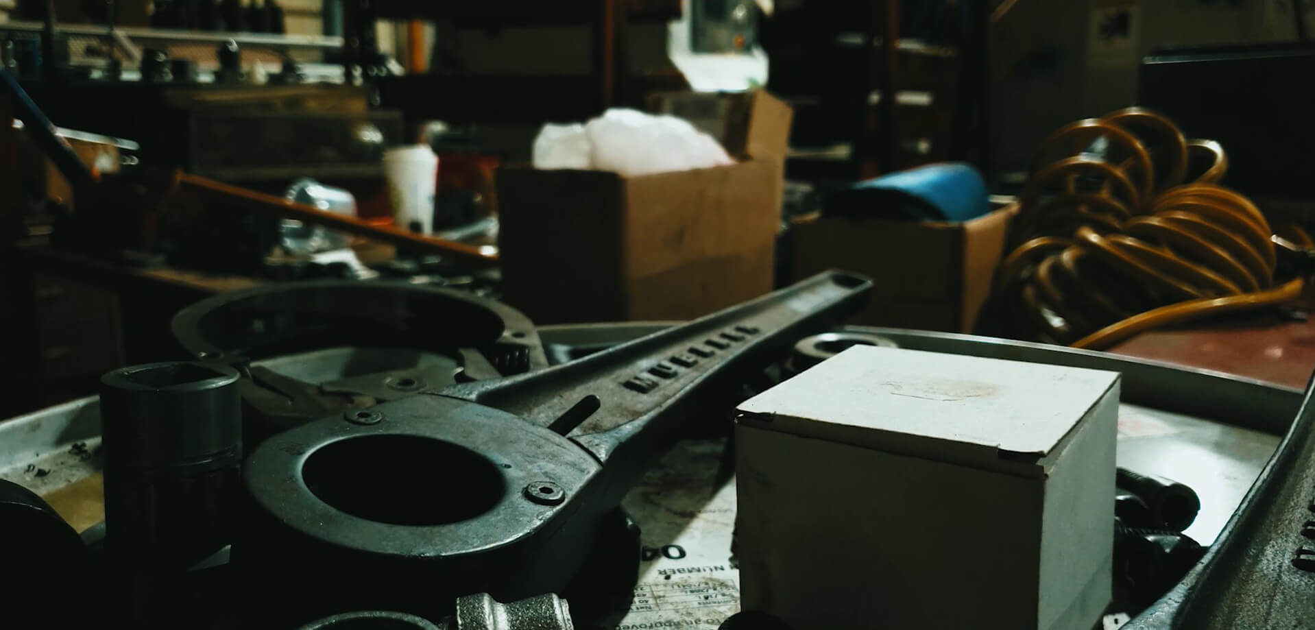 Large Lowell Socket Wrench in a lineman workshop environment